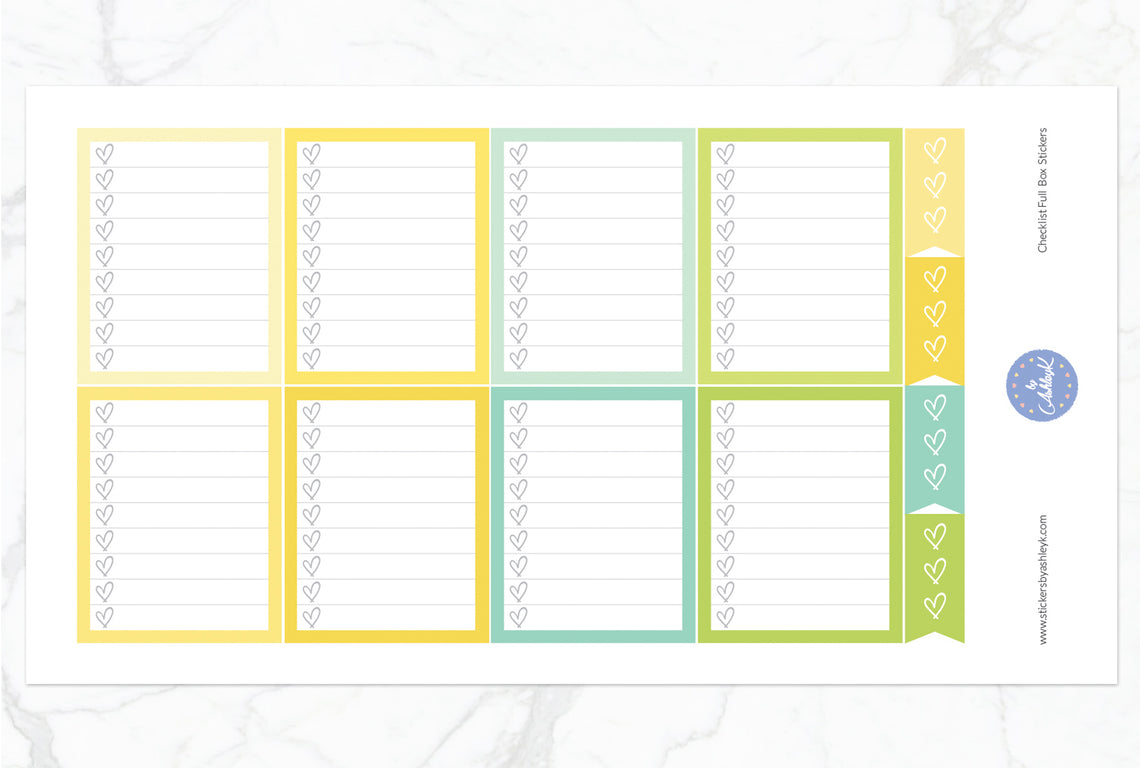 Checklist Full Box Stickers - Lemon&Lime