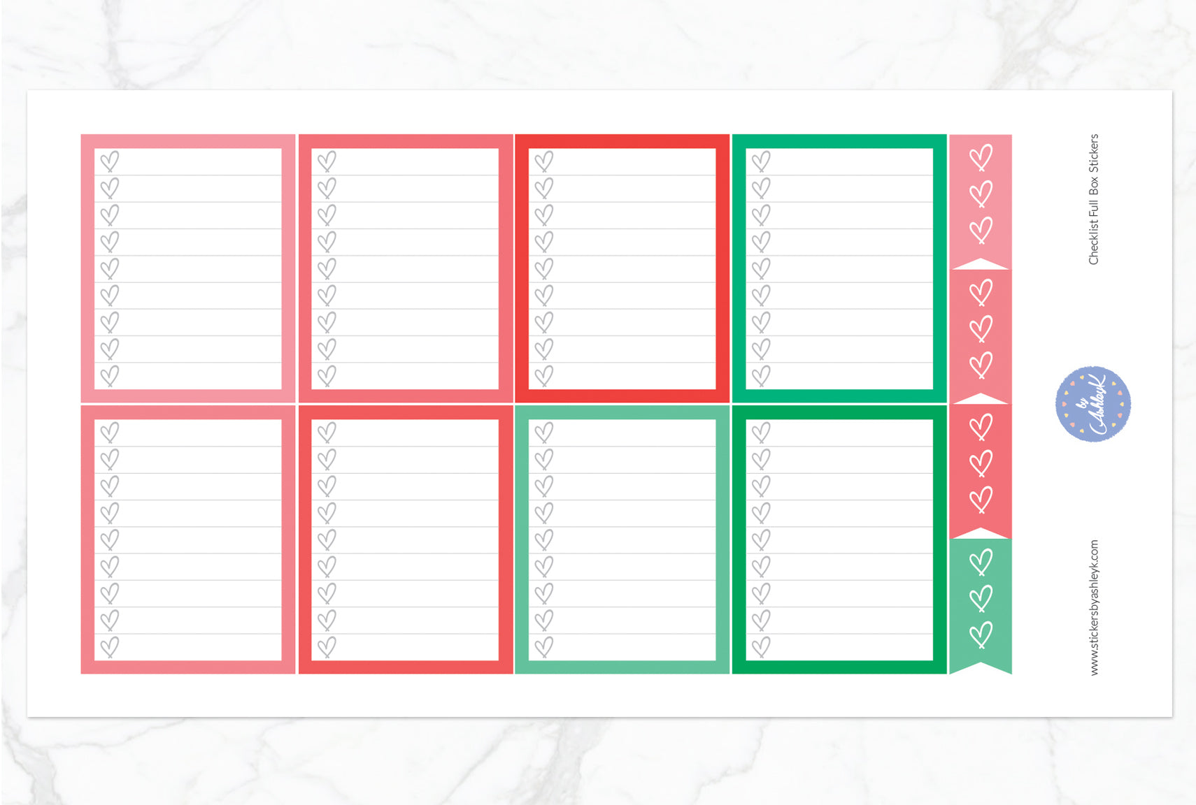 Checklist Full Box Stickers - Watermelon