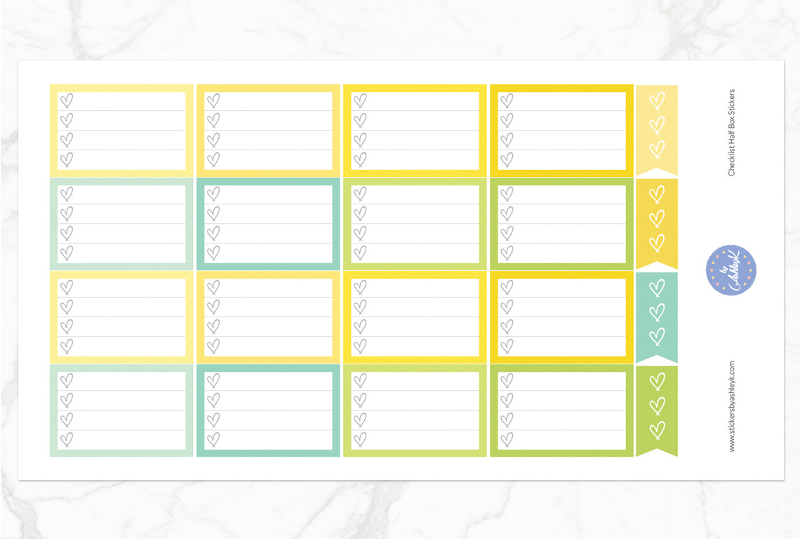Checklist Half Box Stickers - Lemon&Lime
