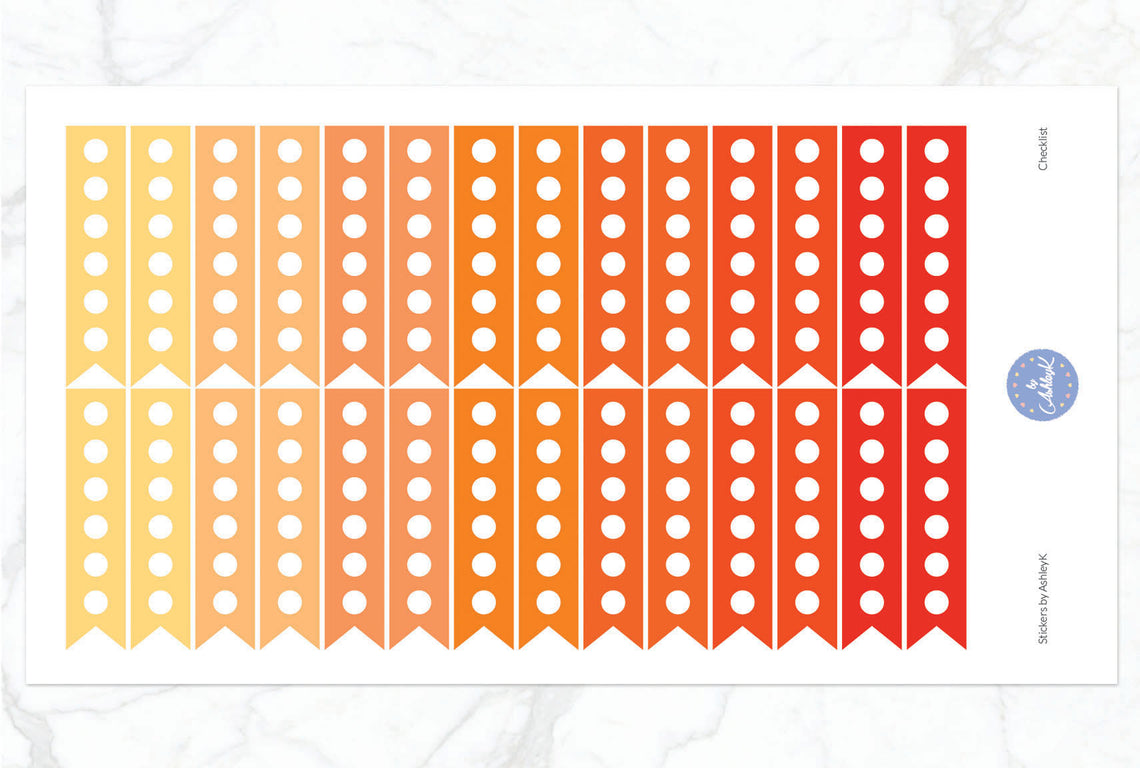 Checklist Stickers - Orange