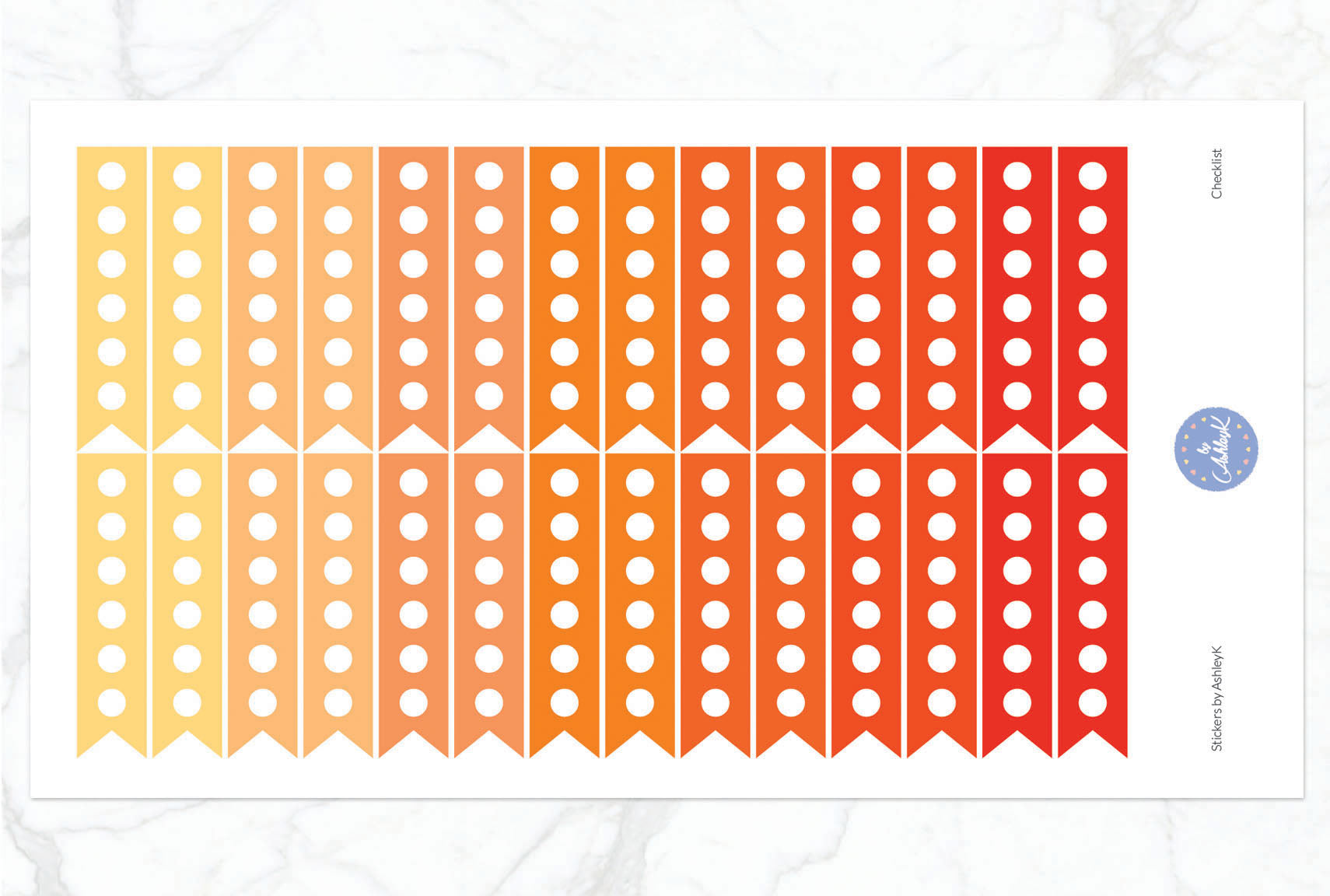 Checklist Stickers - Orange