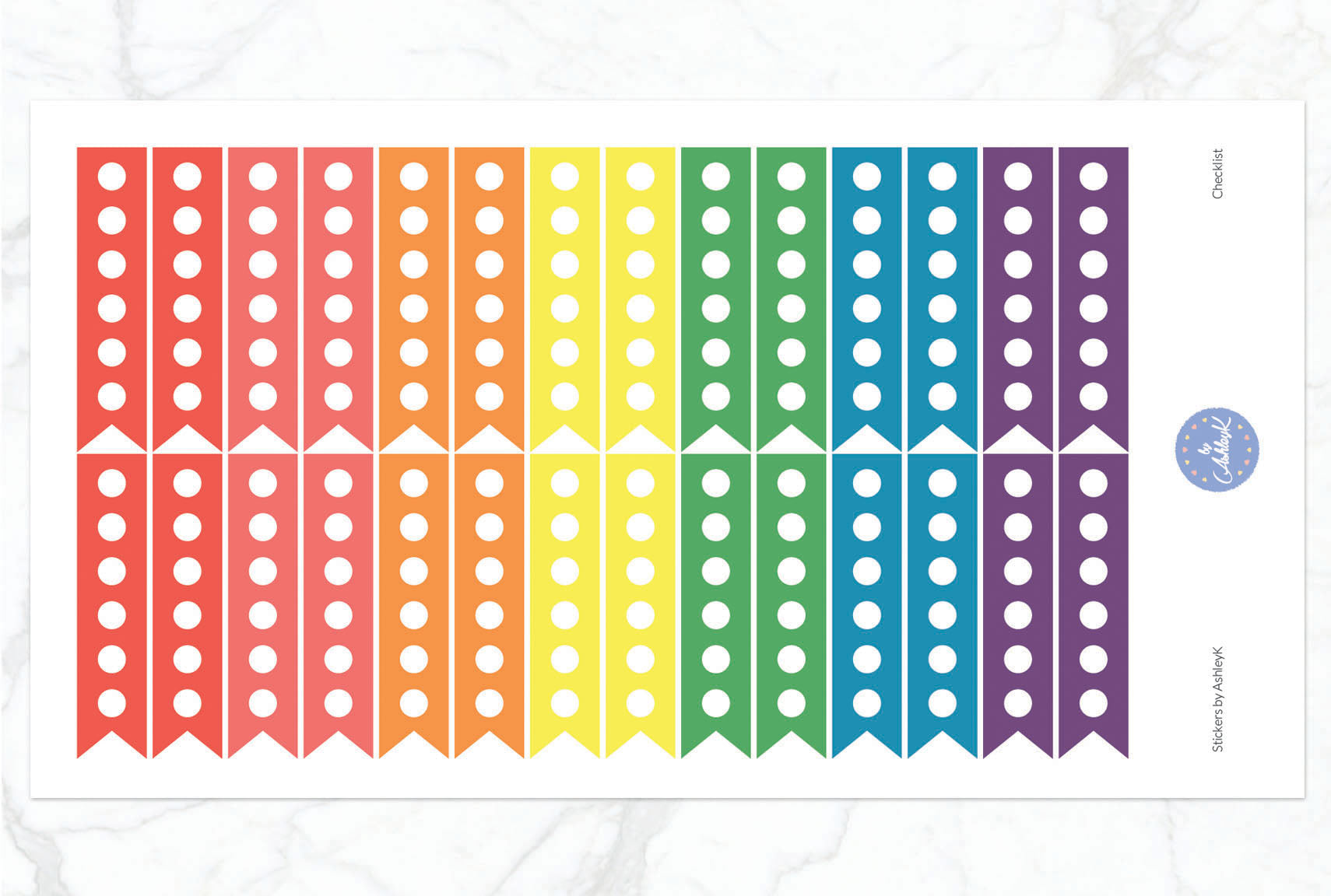 Checklist Stickers - Pastel Rainbow