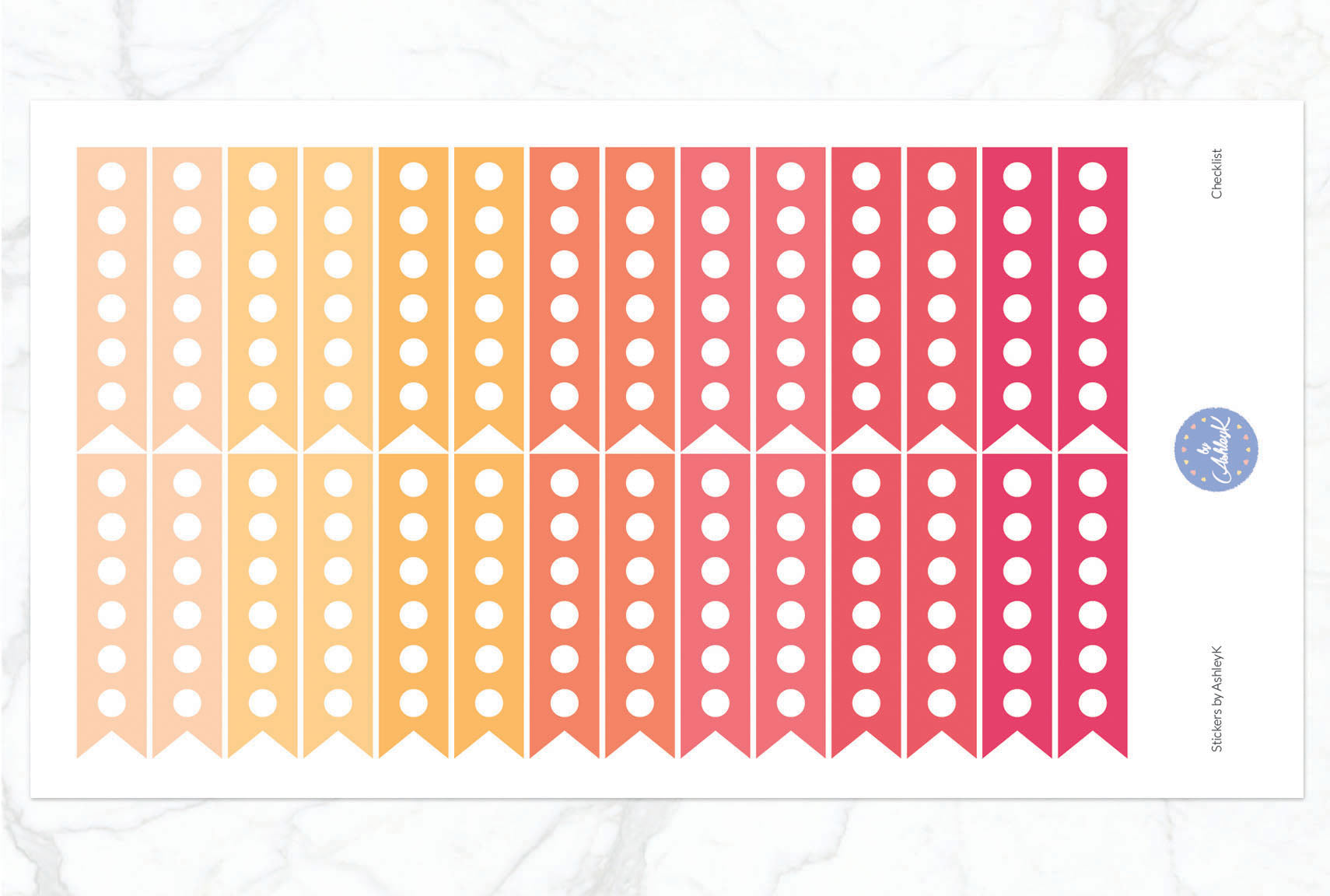 Checklist Stickers - Peach