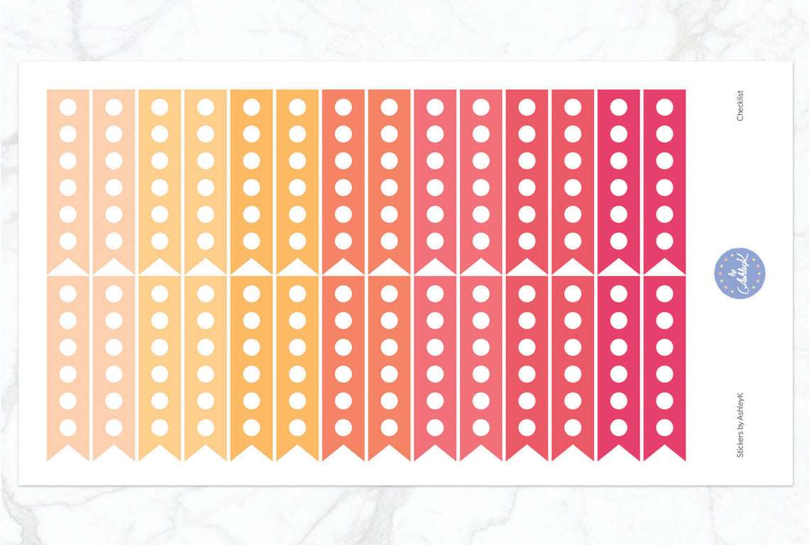 Checklist Stickers - Peach