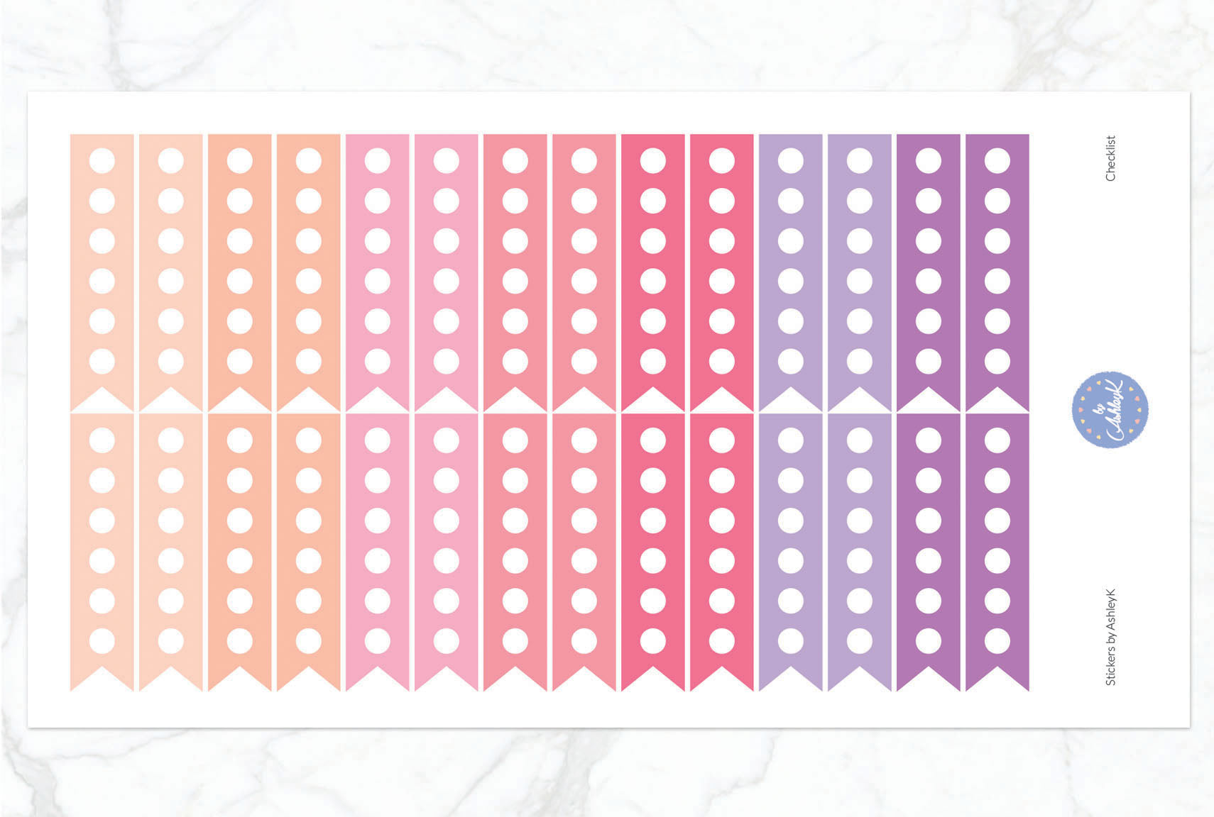 Checklist Stickers - Raspberry