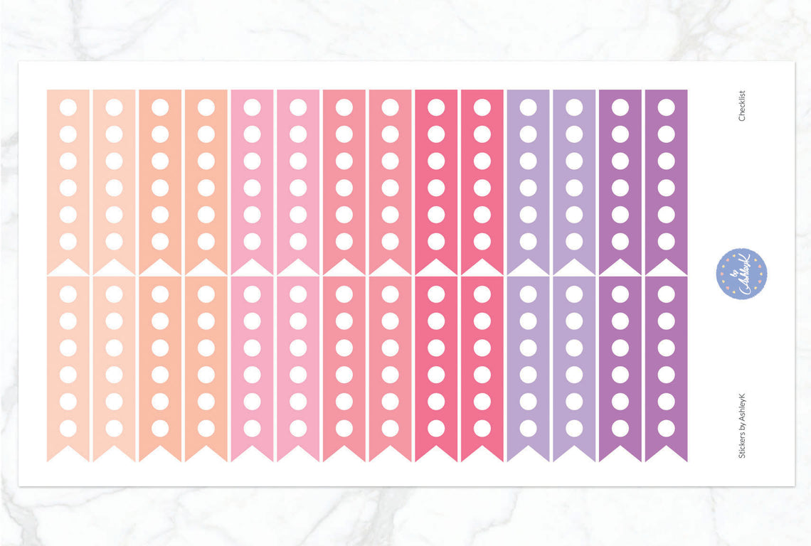 Checklist Stickers - Raspberry