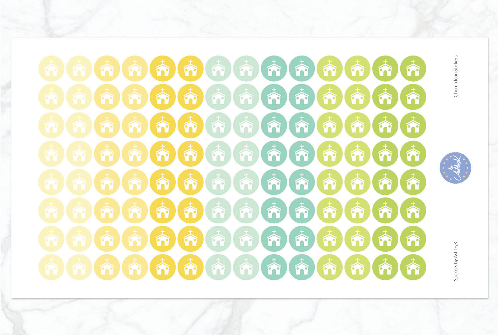 Church Icon Stickers - Lemon&Lime