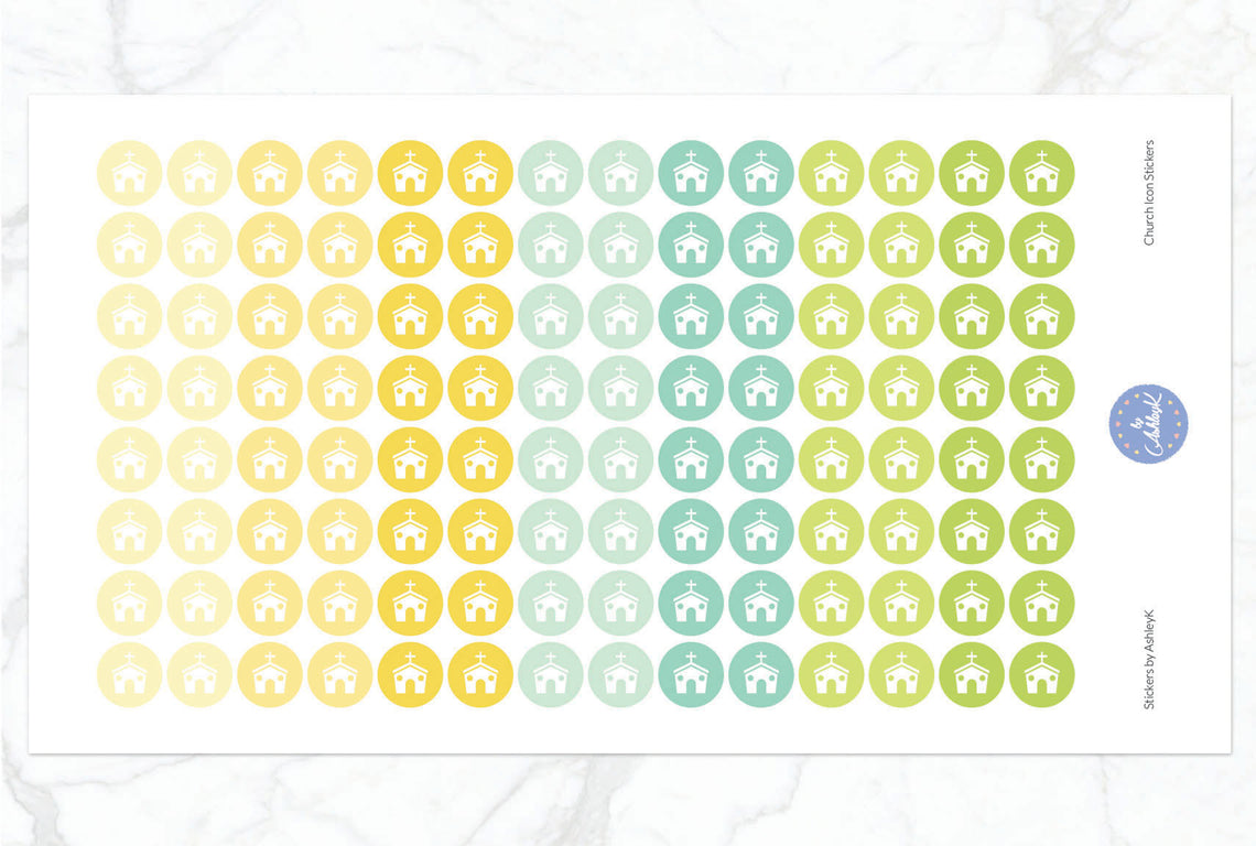 Church Icon Stickers - Lemon&Lime