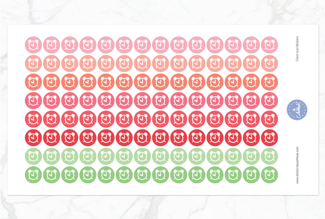 Clock Icon Round Stickers - Strawberry