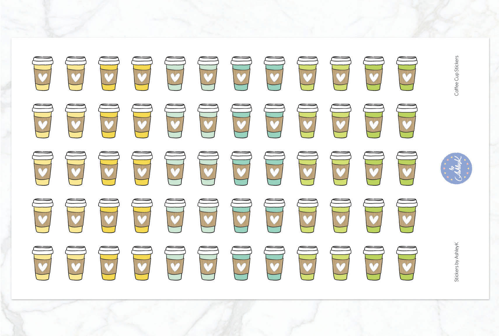 Coffee Cup Stickers - Lemon&Lime