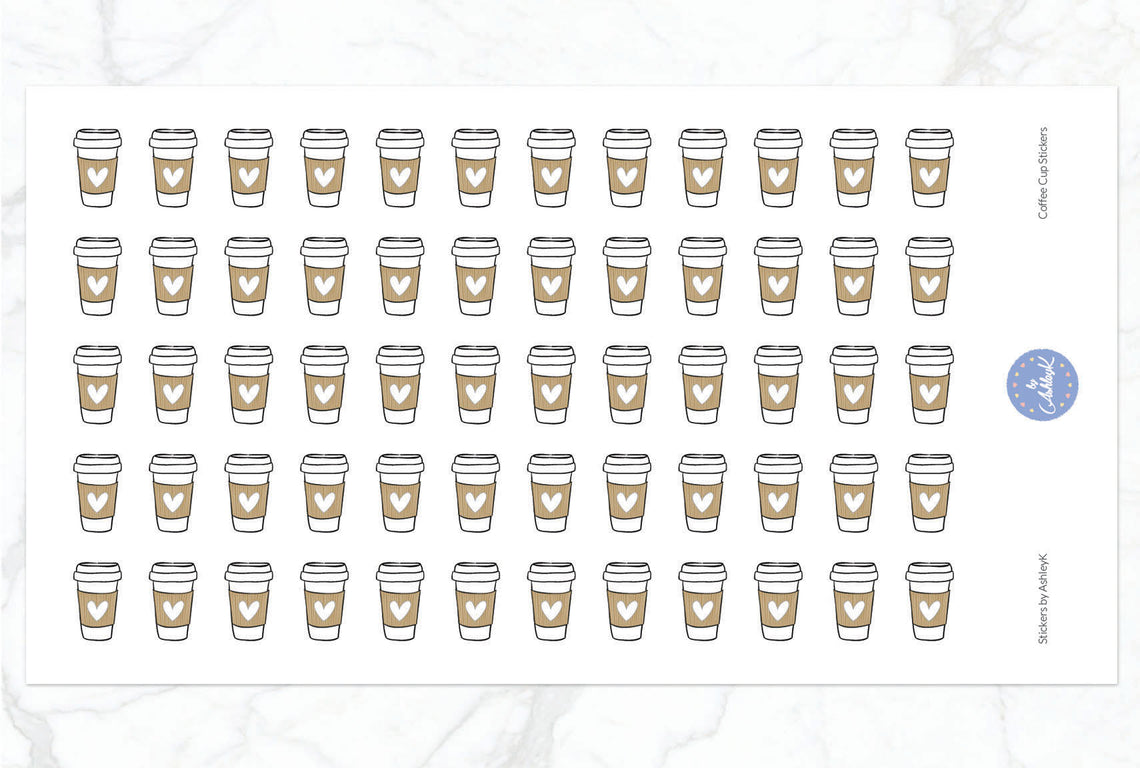 Coffee Cup Stickers - White