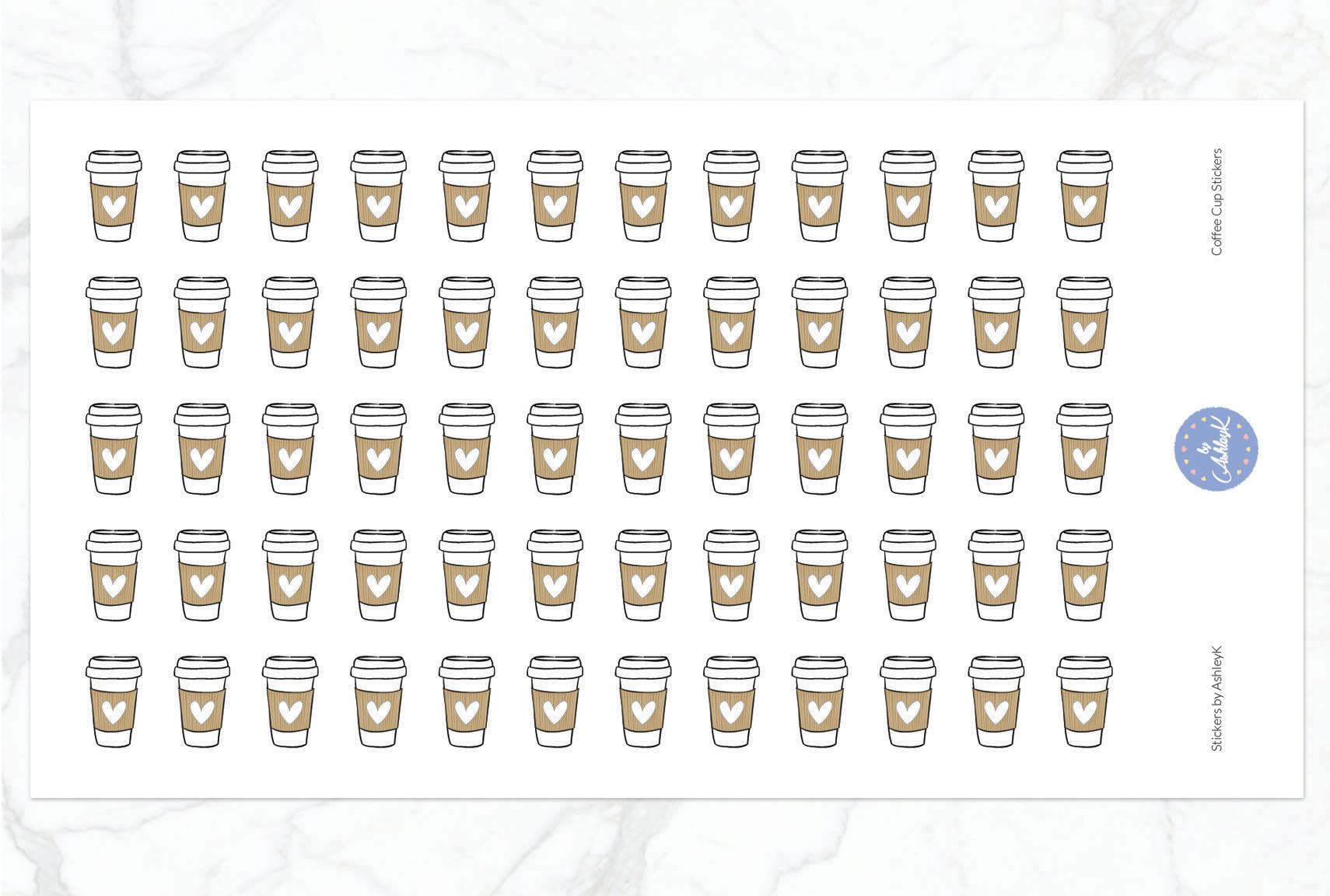 Coffee Cup Stickers - White