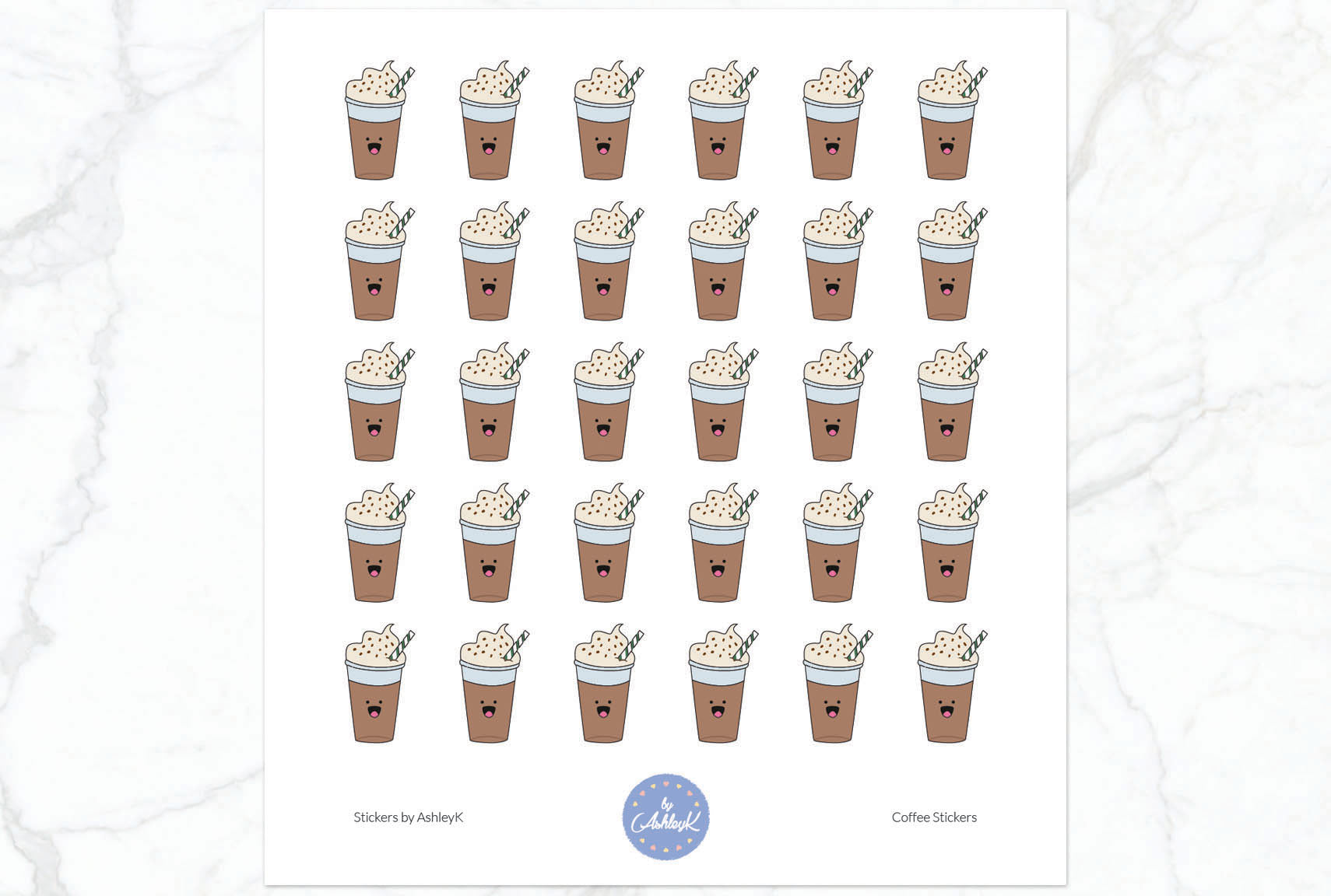 Coffee Stickers - Iced Coffee