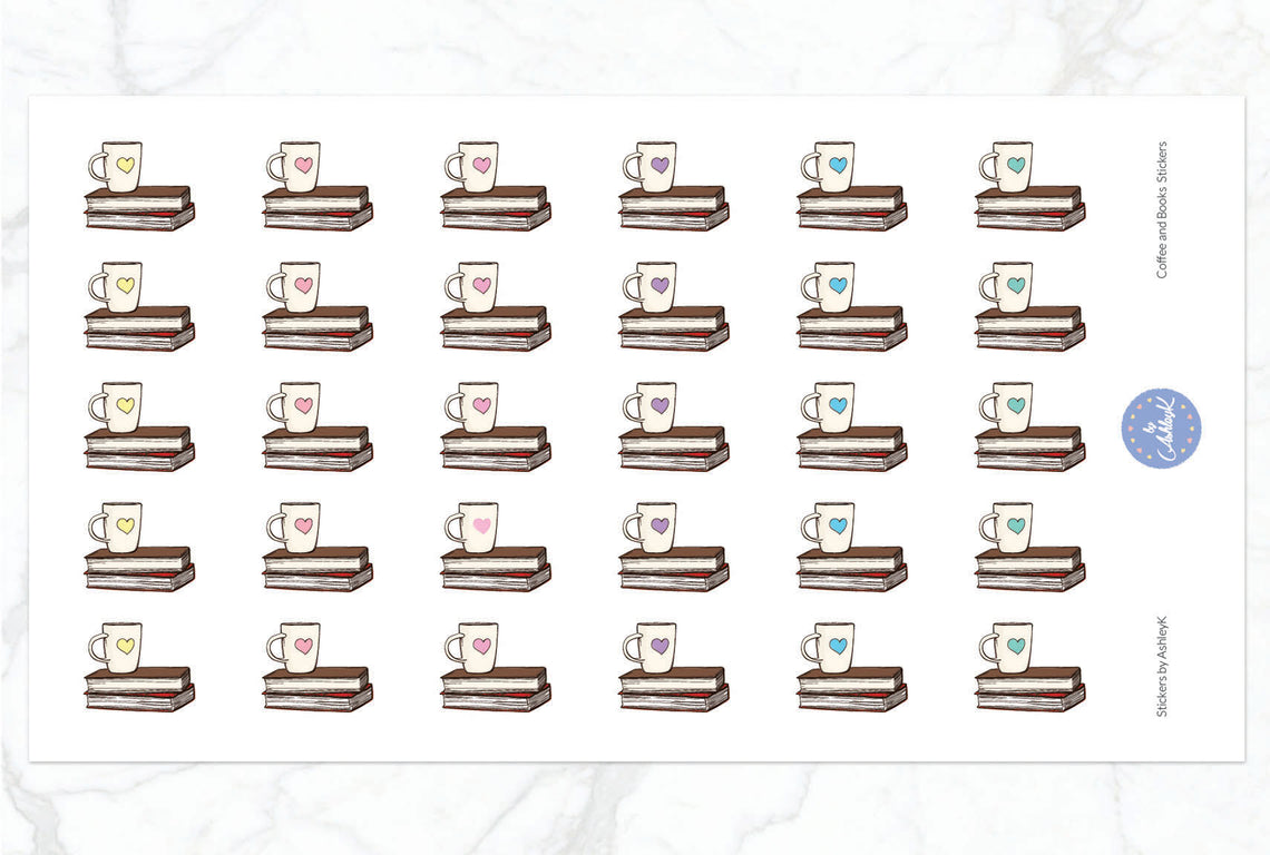 Coffee and Books Stickers