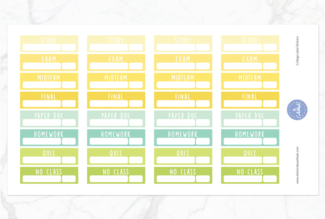 College Label Stickers - Lemon&Lime