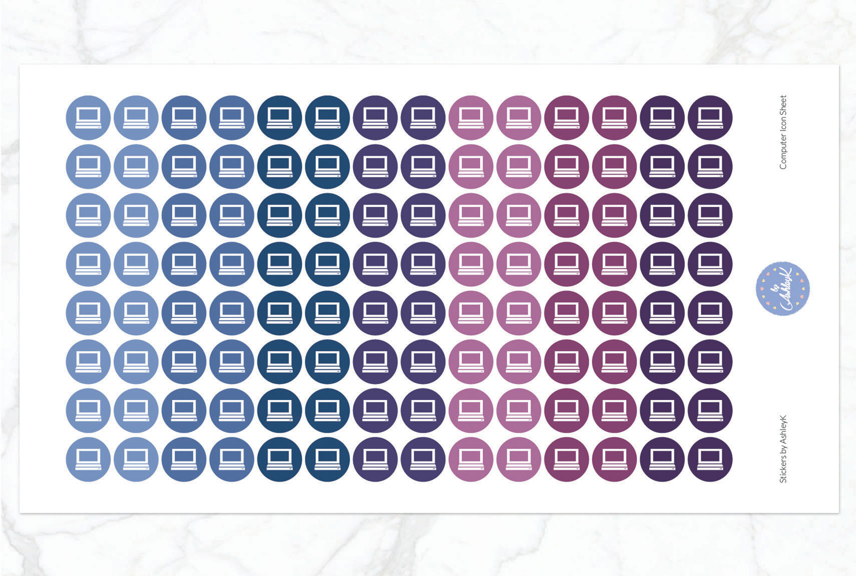 Computer Icon Stickers - Blueberry