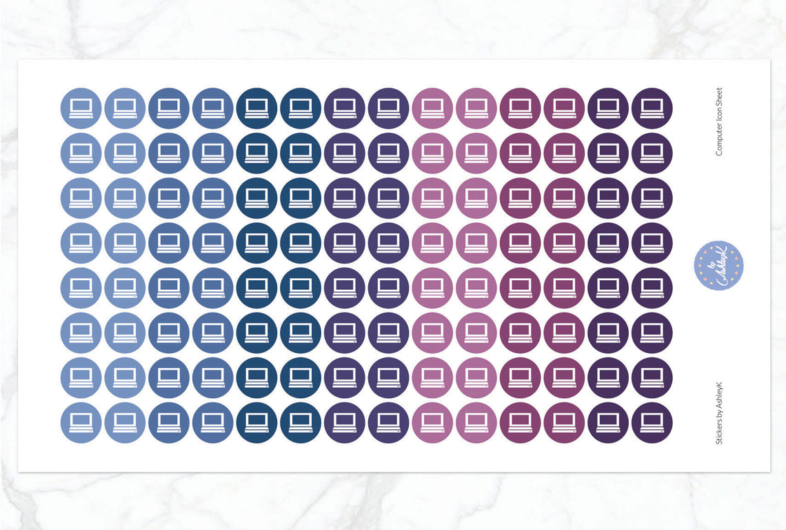 Computer Icon Stickers - Blueberry