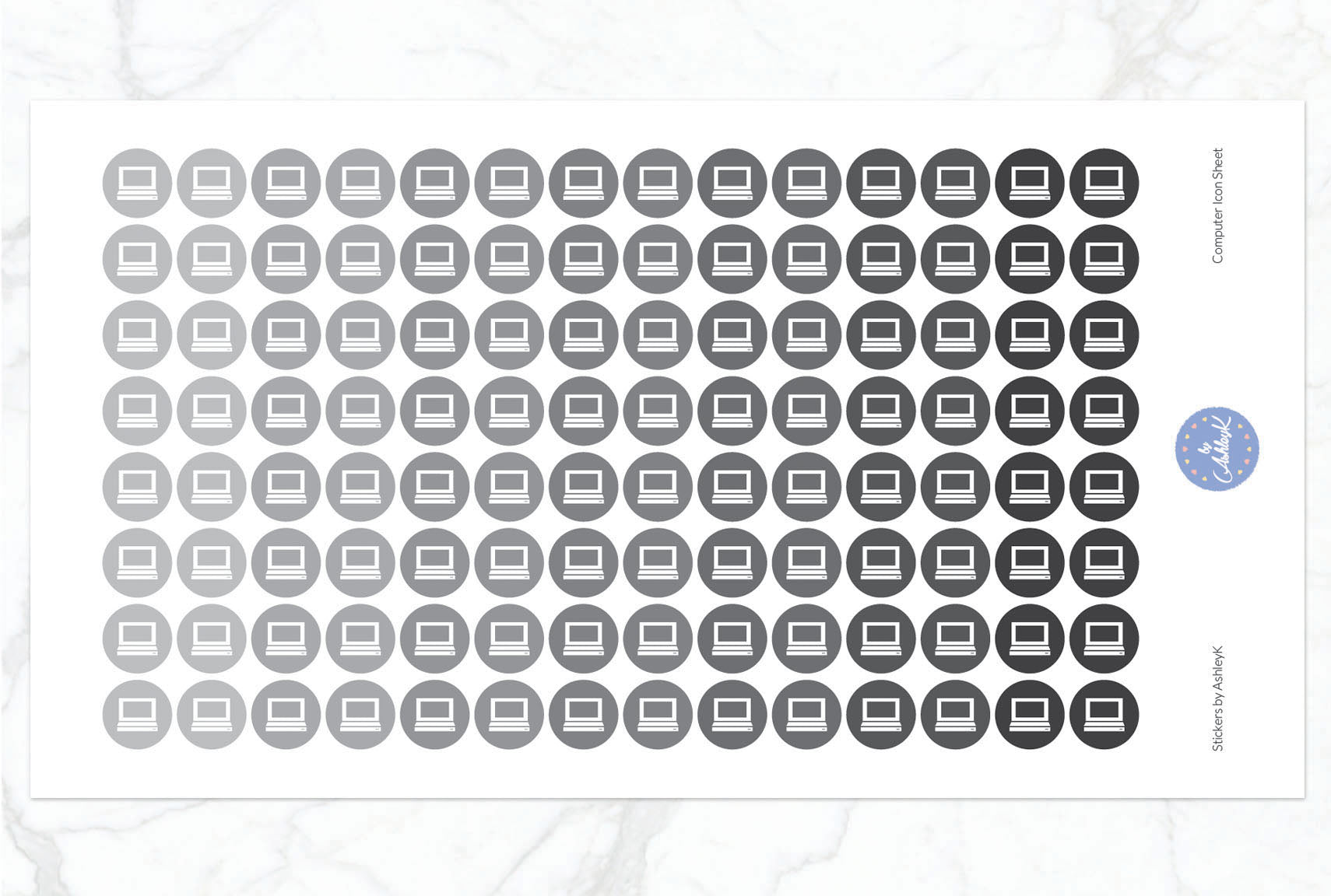 Computer Icon Stickers - Monochrome