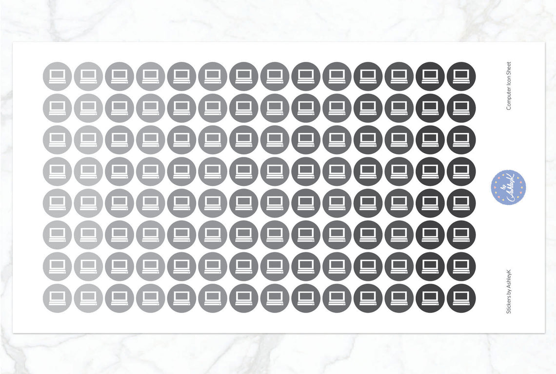 Computer Icon Stickers - Monochrome
