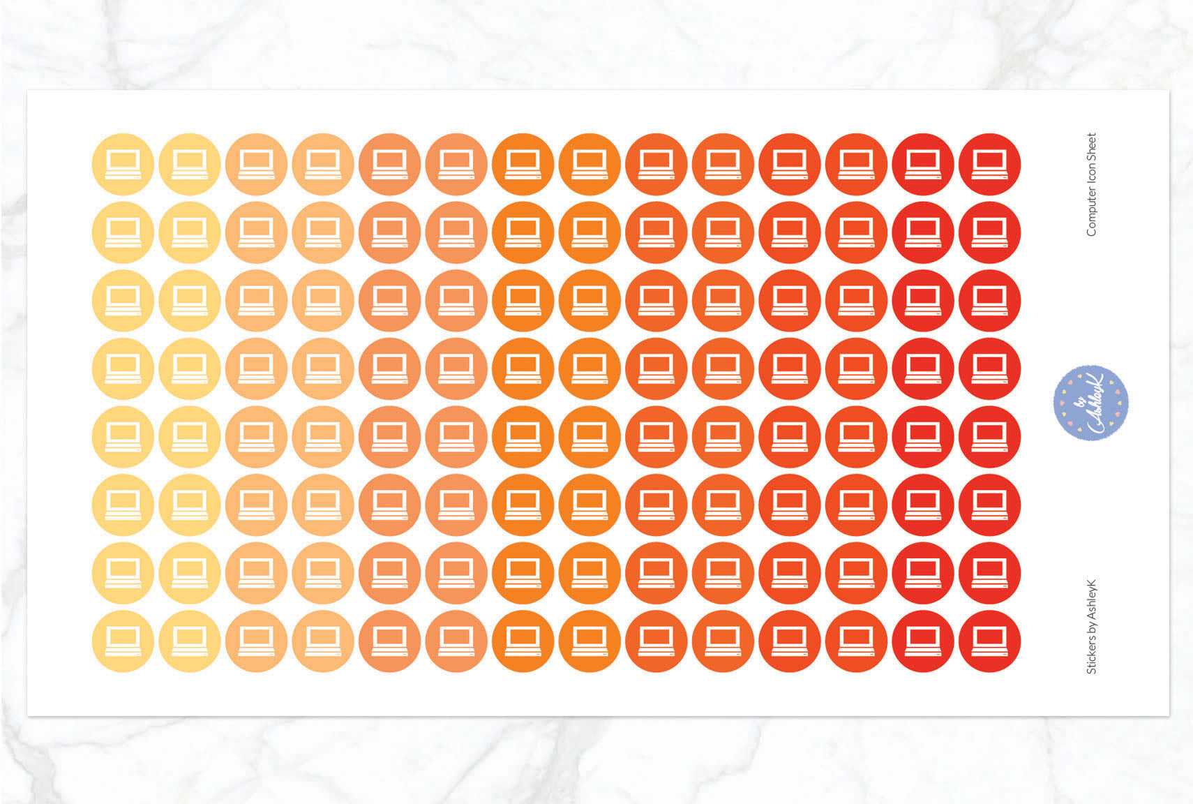 Computer Icon Stickers - Orange