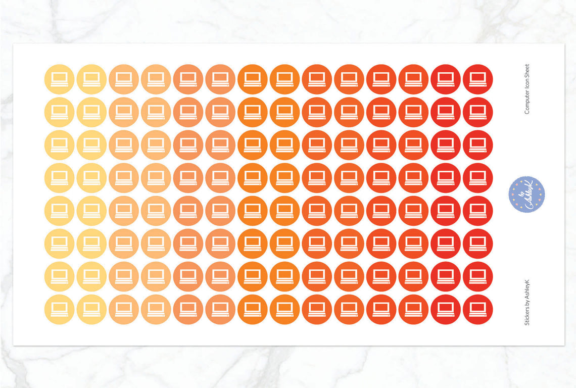 Computer Icon Stickers - Orange