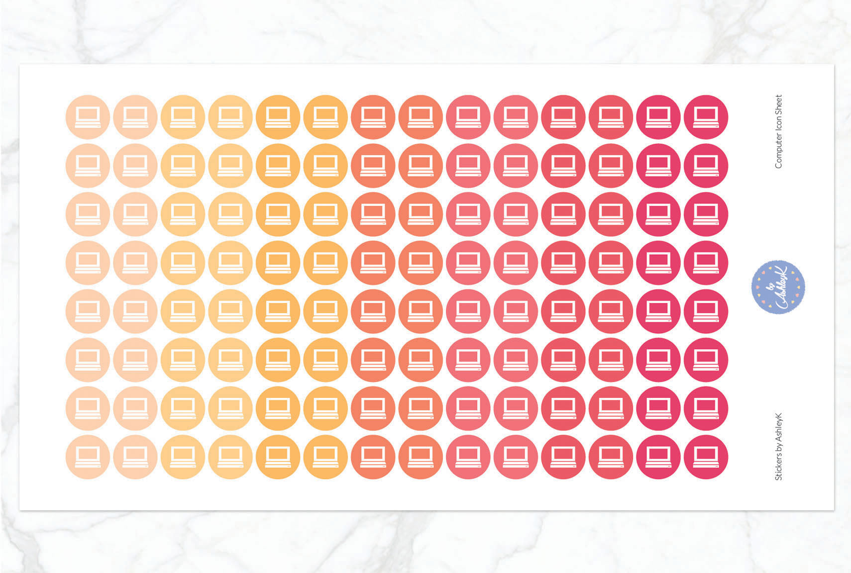 Computer Icon Stickers - Peach