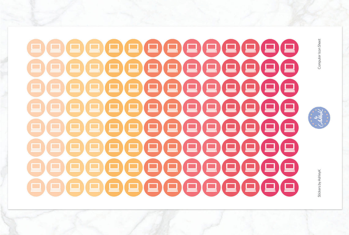 Computer Icon Stickers - Peach