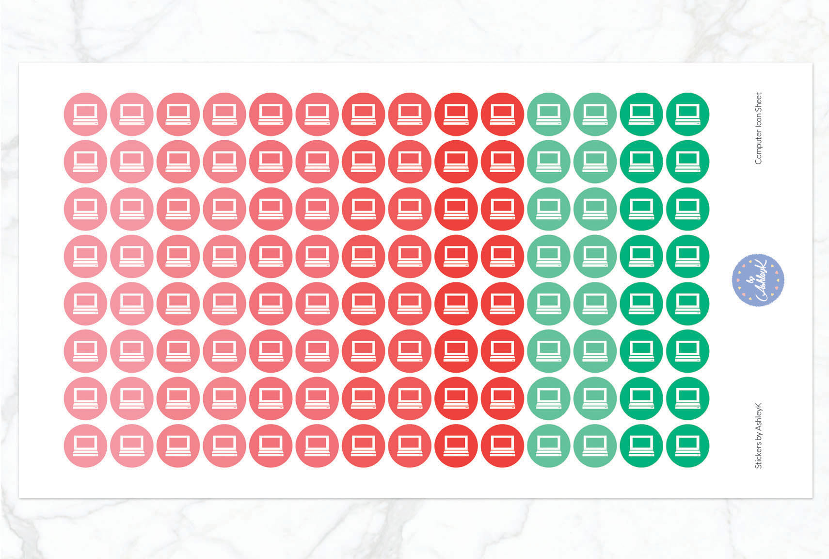 Computer Icon Stickers - Watermelon