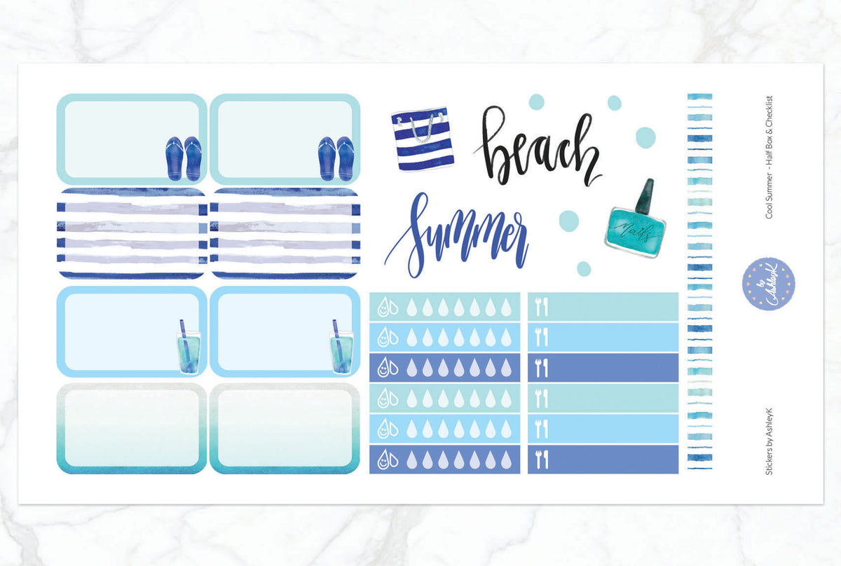 Cool Summer Weekly Kit - Erin Condren Planner Stickers – Stickers by ...