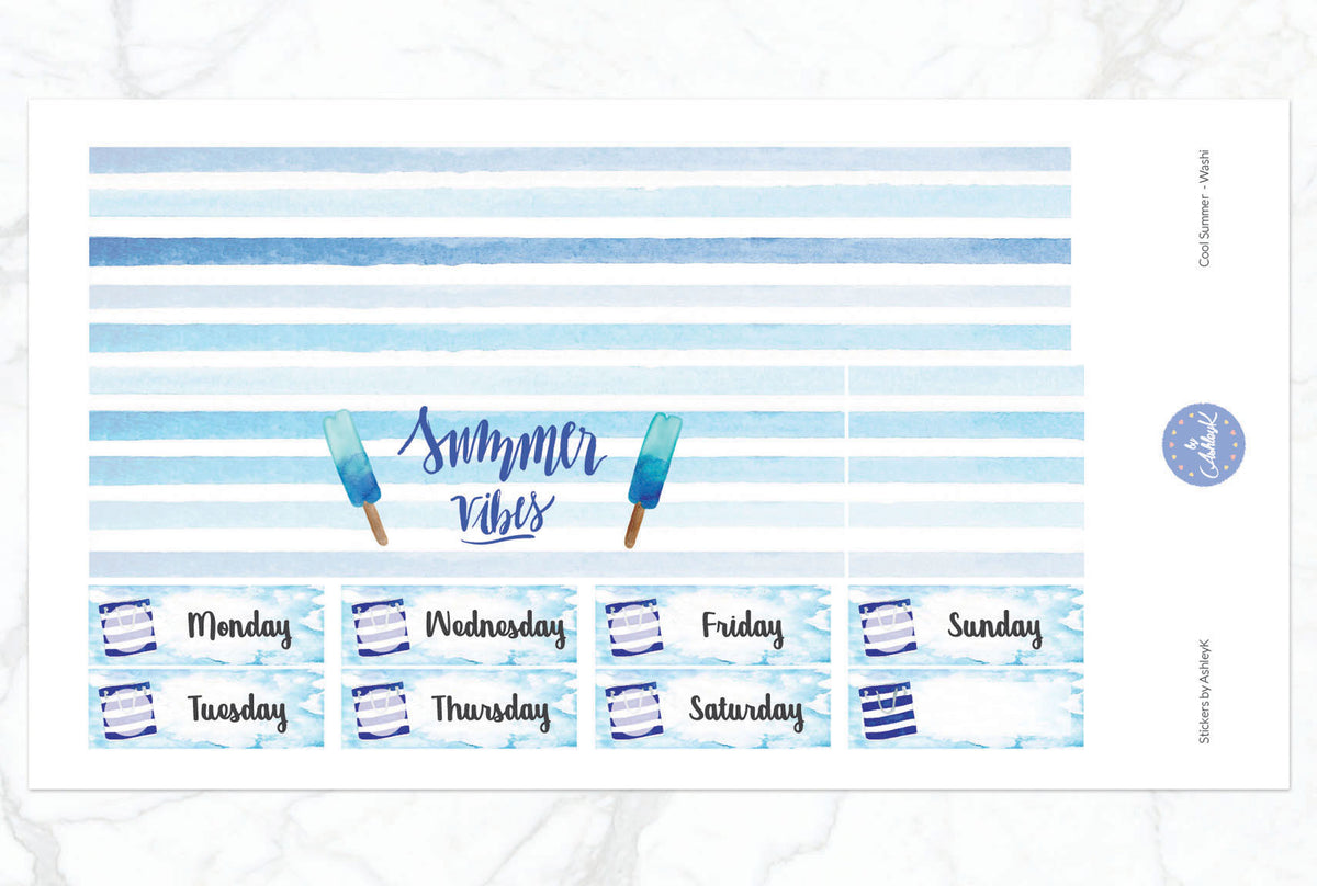 Cool Summer Weekly Kit - Erin Condren Planner Stickers – Stickers by ...