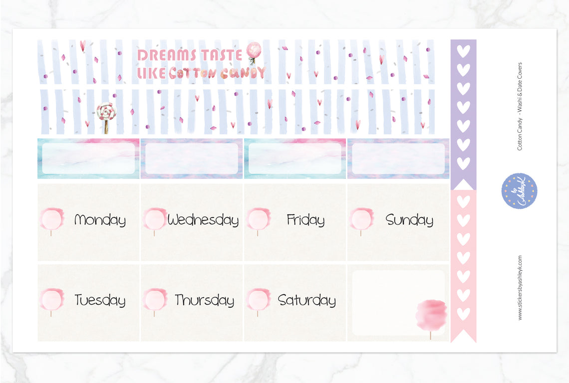 Cotton Candy Weekly Kit  - Washi Sheet