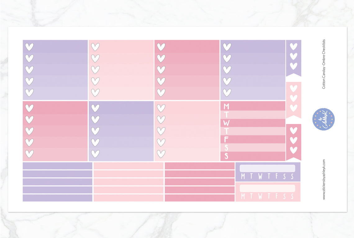 Cotton Candy Weekly Kit  - Ombre Checklist Sheet