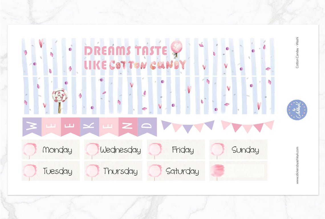 Cotton Candy Weekly Kit  - Washi Sheet