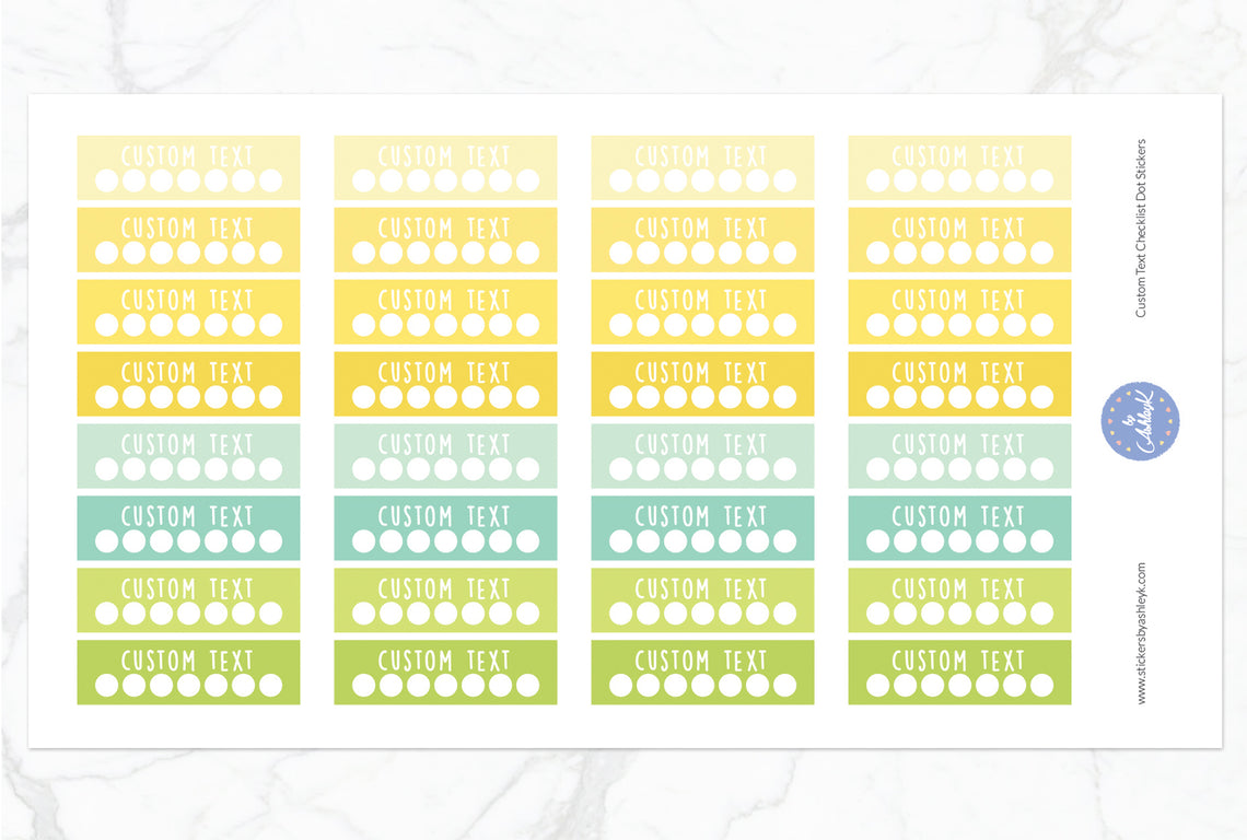 Custom Text Checklist Dot Stickers - Lemon&Lime