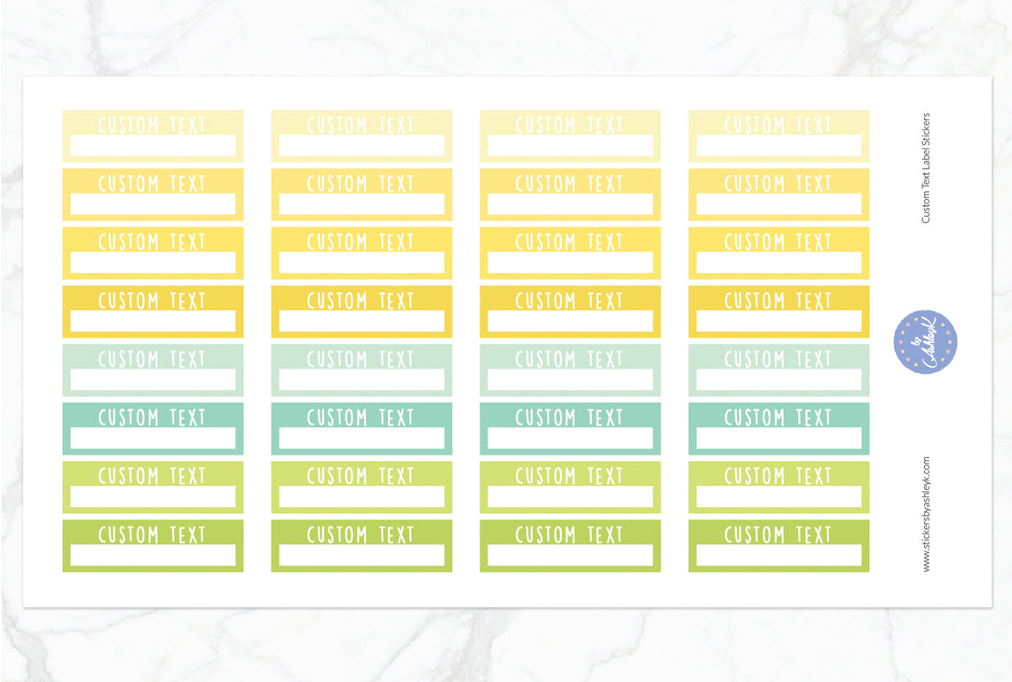 Custom Text Label Stickers - Lemon&Lime