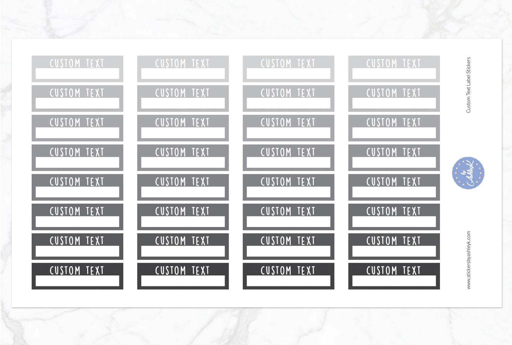 Custom Text Label Stickers - Monochrome
