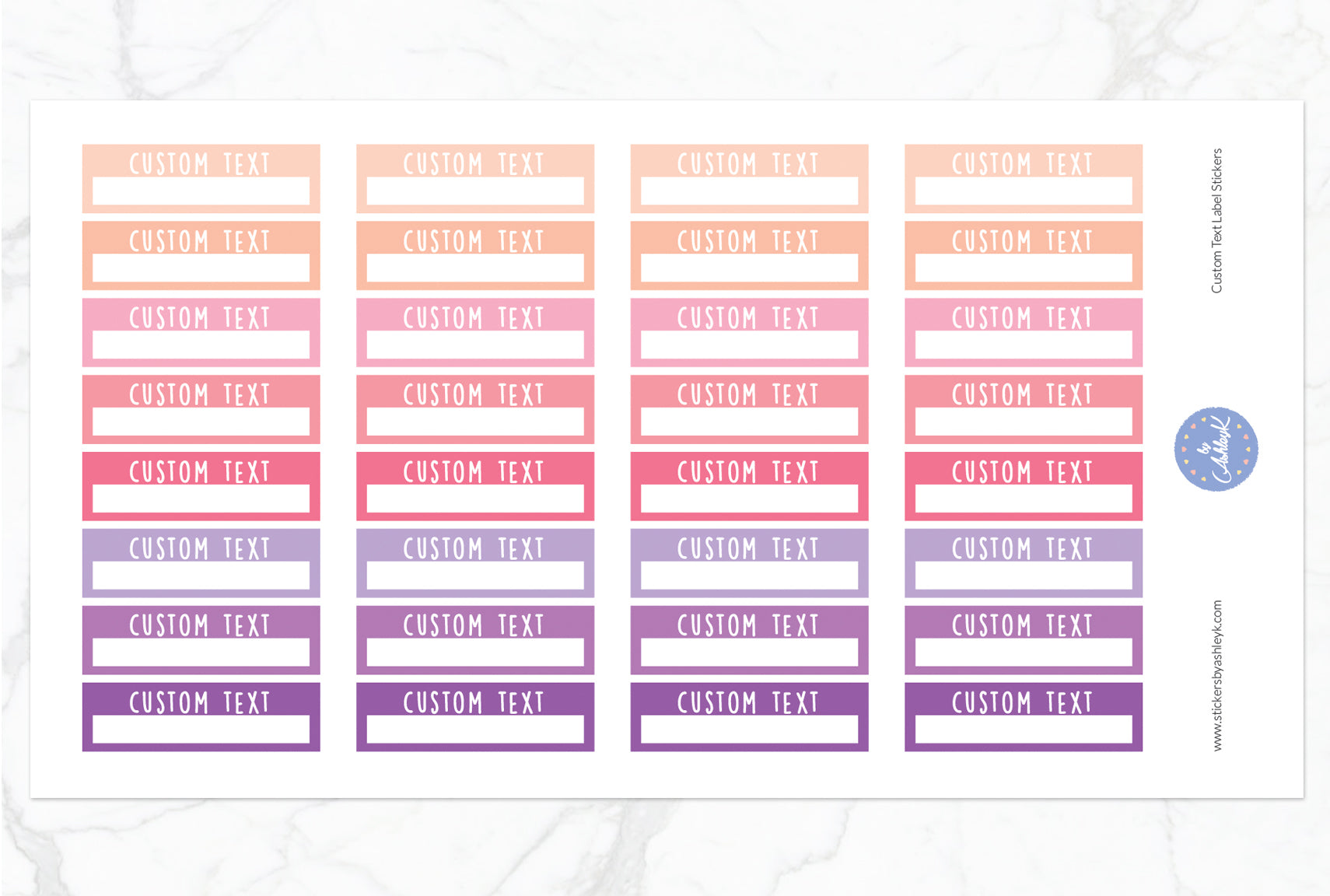 Custom Text Label Stickers - Raspberry