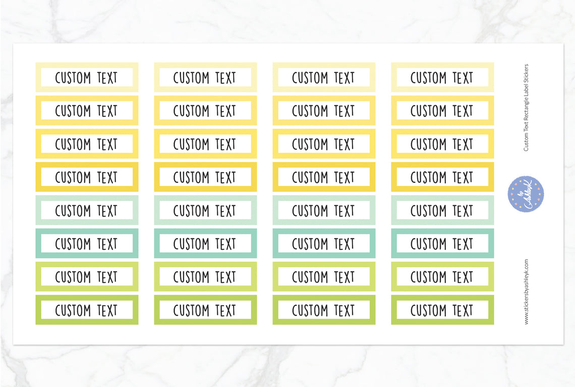 Custom Text Rectangle Label Stickers - Lemon&Lime