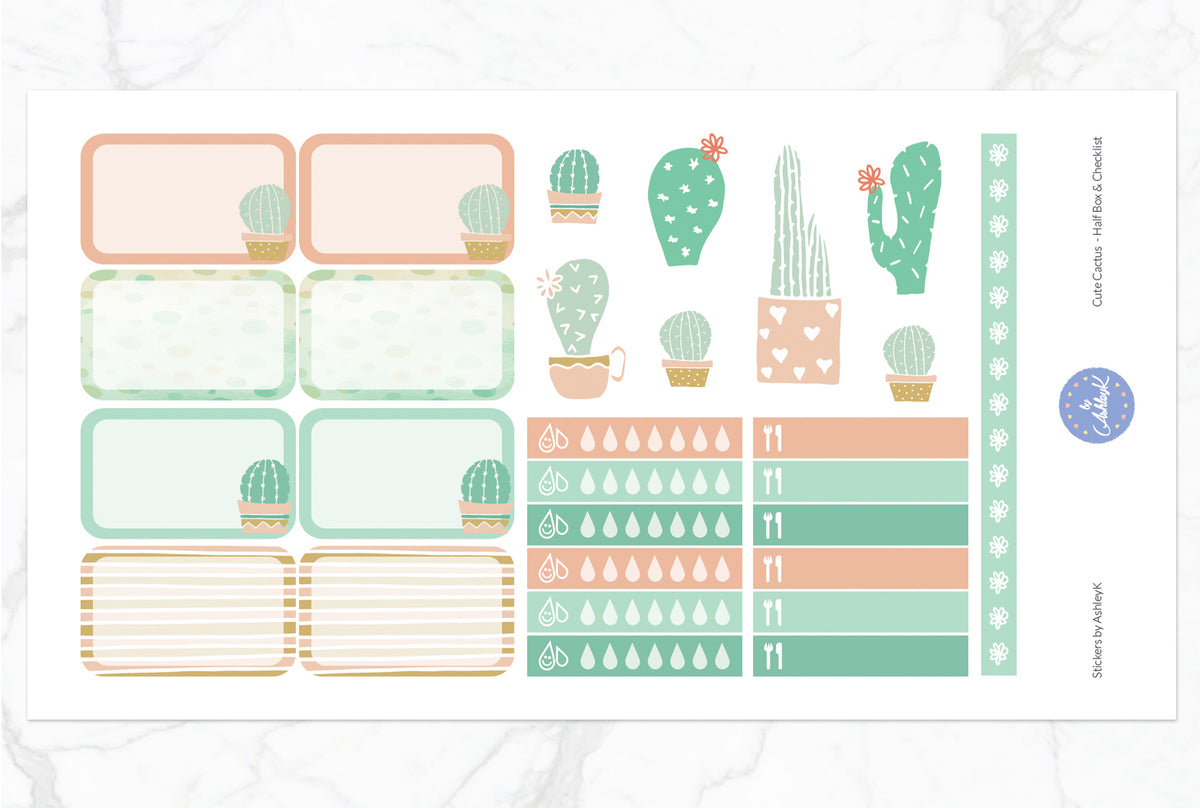 Cute Cactus Weekly Kit - Erin Condren Planner Stickers – Stickers by ...