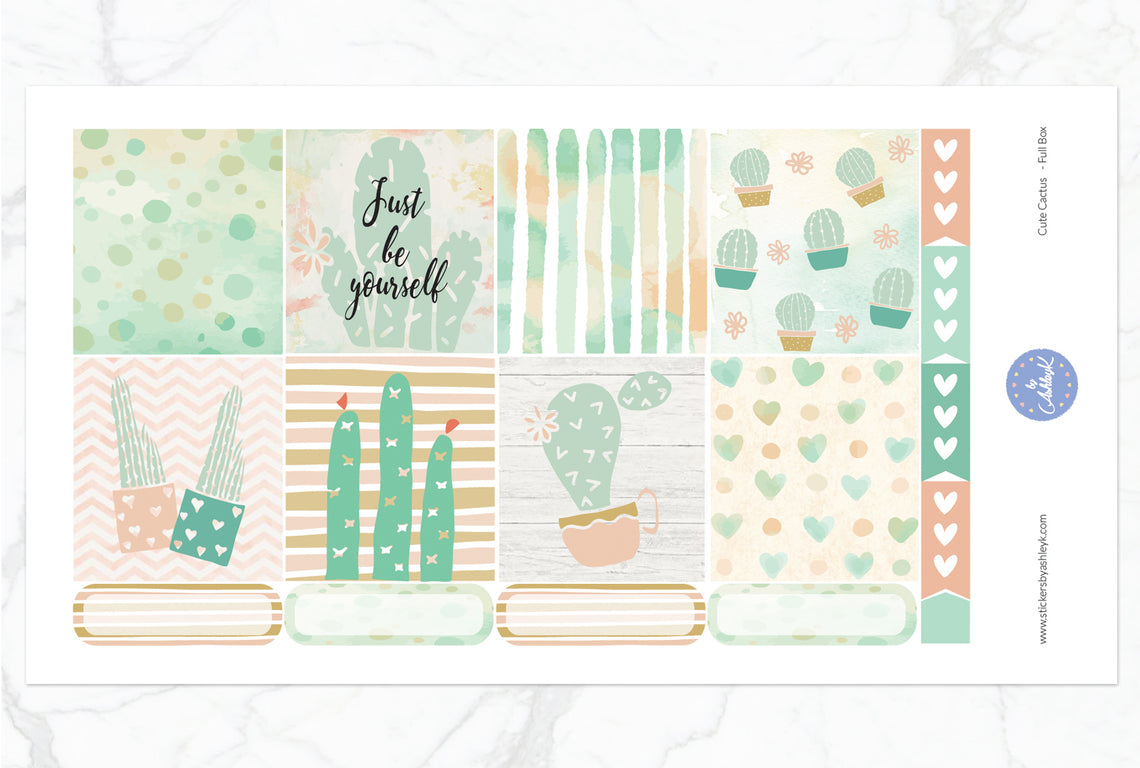 Cute Cactus Weekly Kit  - Full Box Sheet