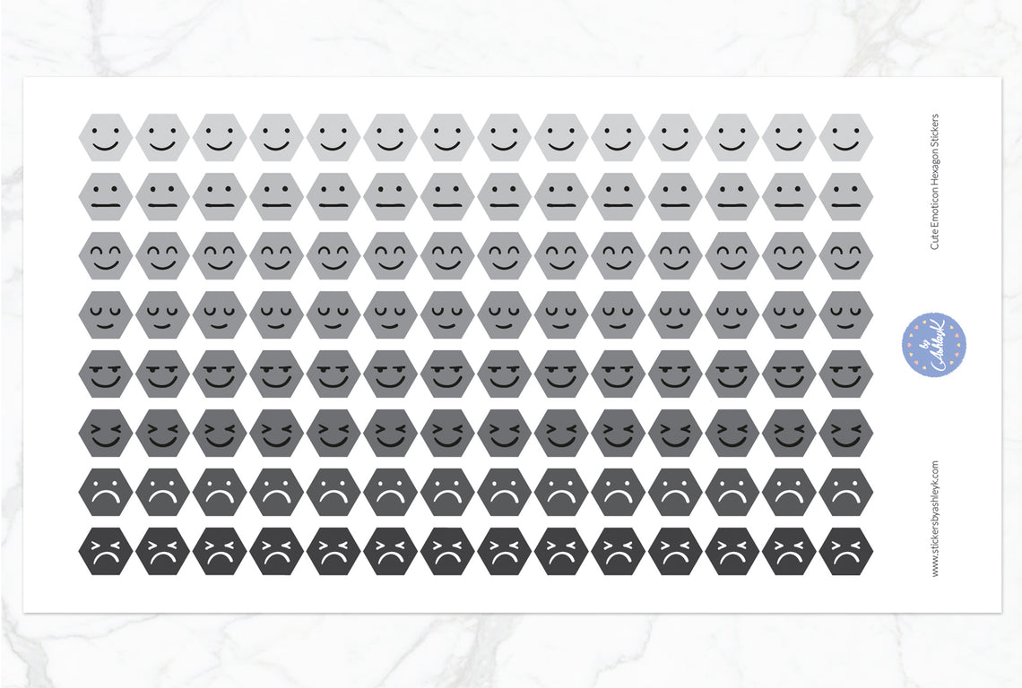 Cute Emoticon Hexagon Stickers