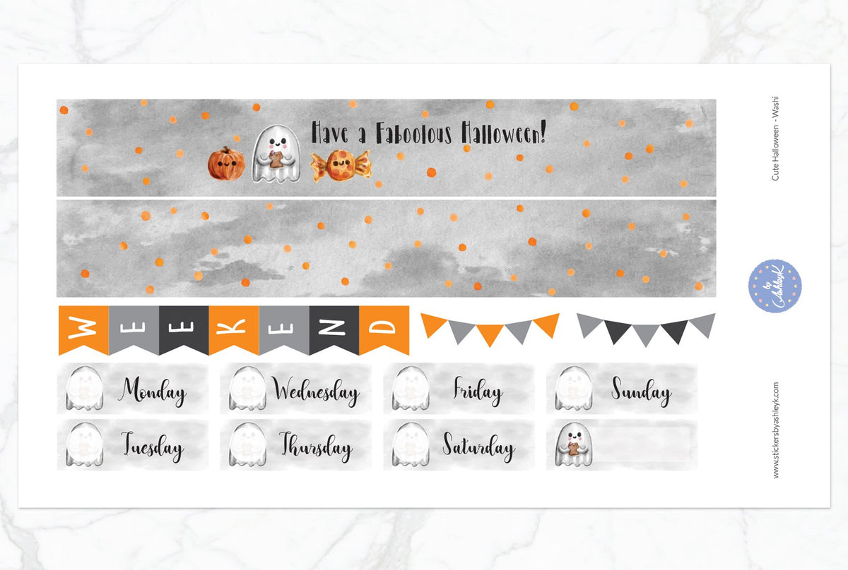 Cute Halloween Weekly Kit - Erin Condren Horizontal Planner Stickers ...