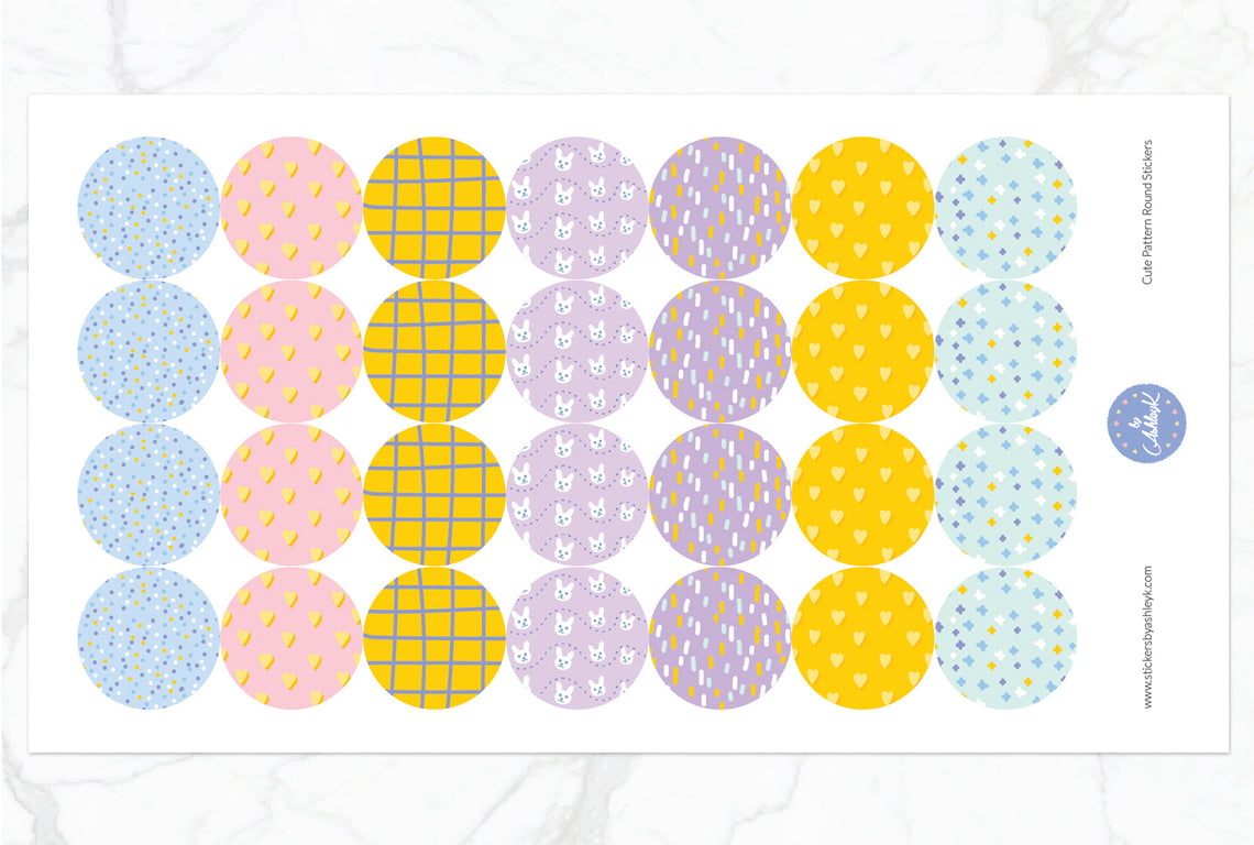 Cute Pattern Round Stickers