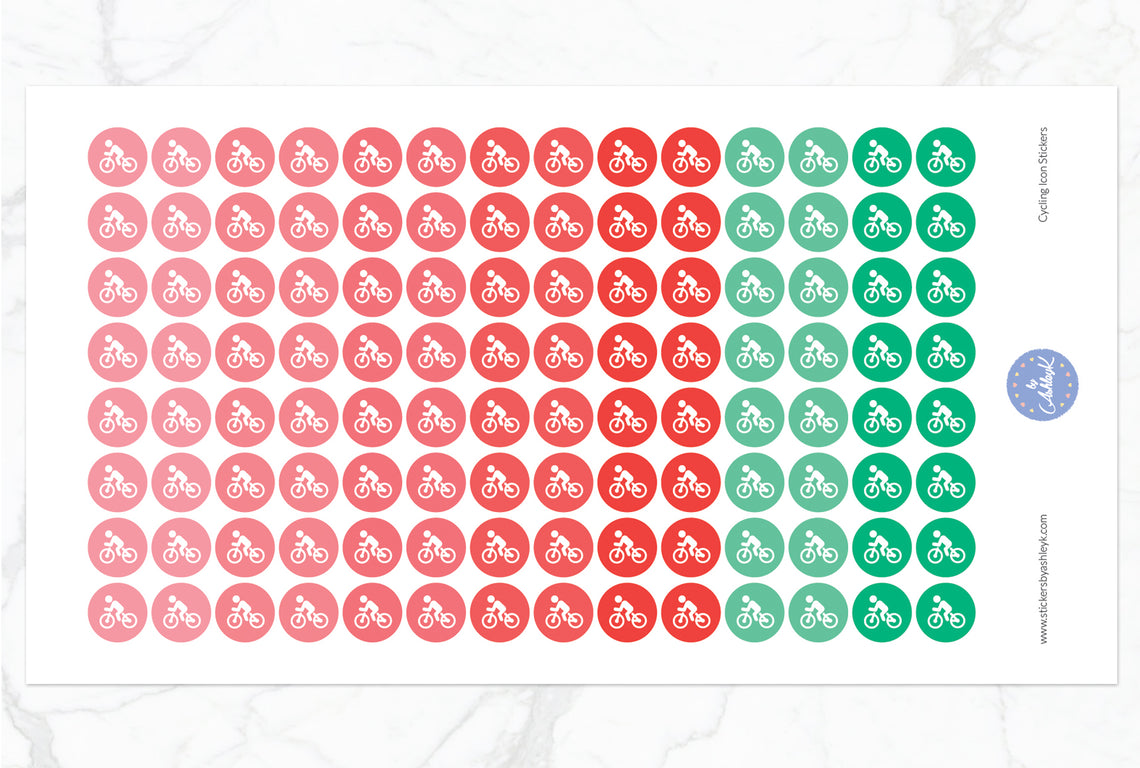 Cycling Icon Round Stickers - Watermelon