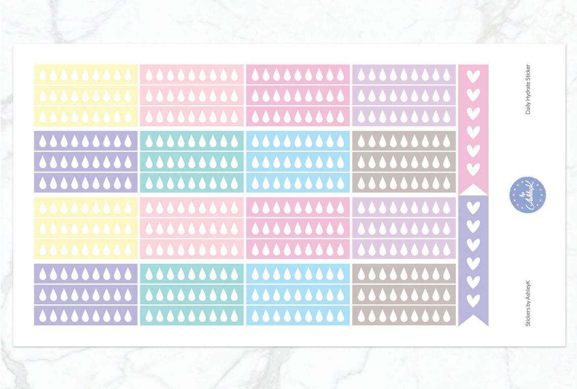 Daily Hydrate Stickers - Pastel