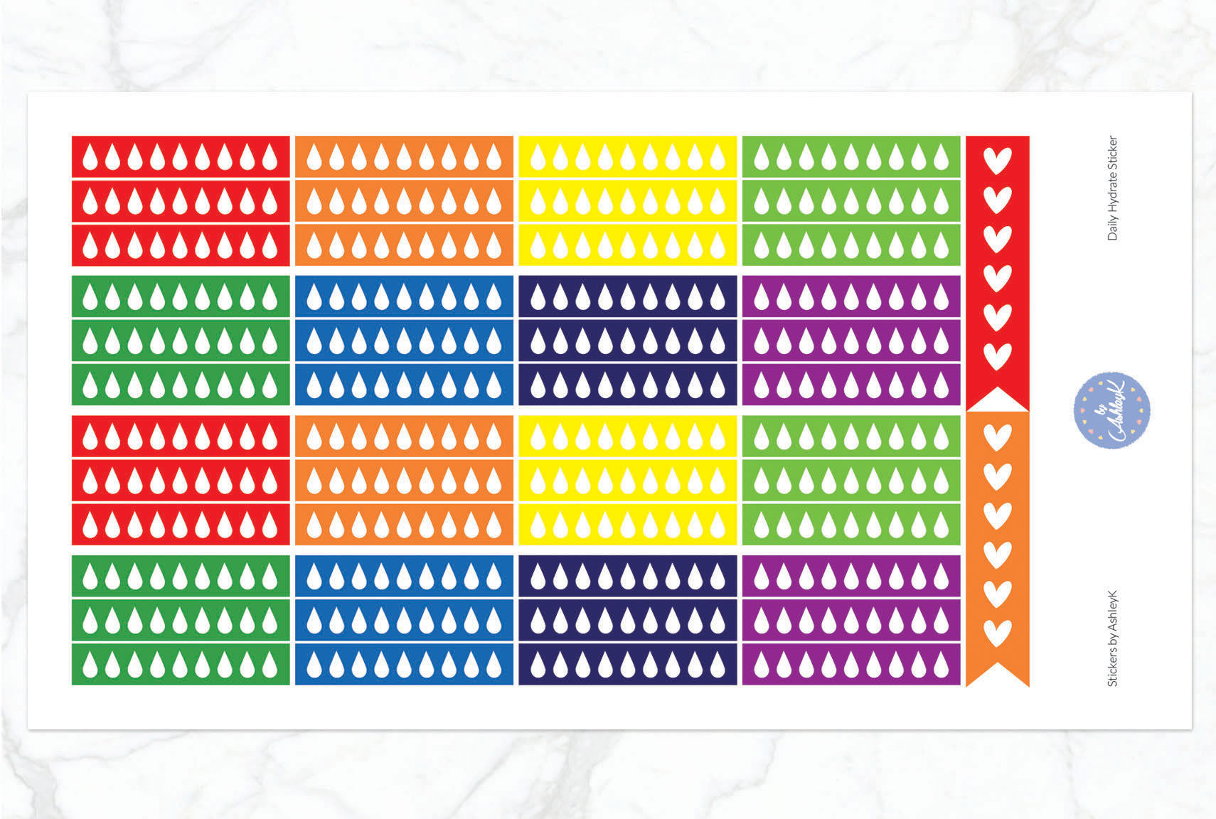 Daily Hydrate Stickers - Rainbow