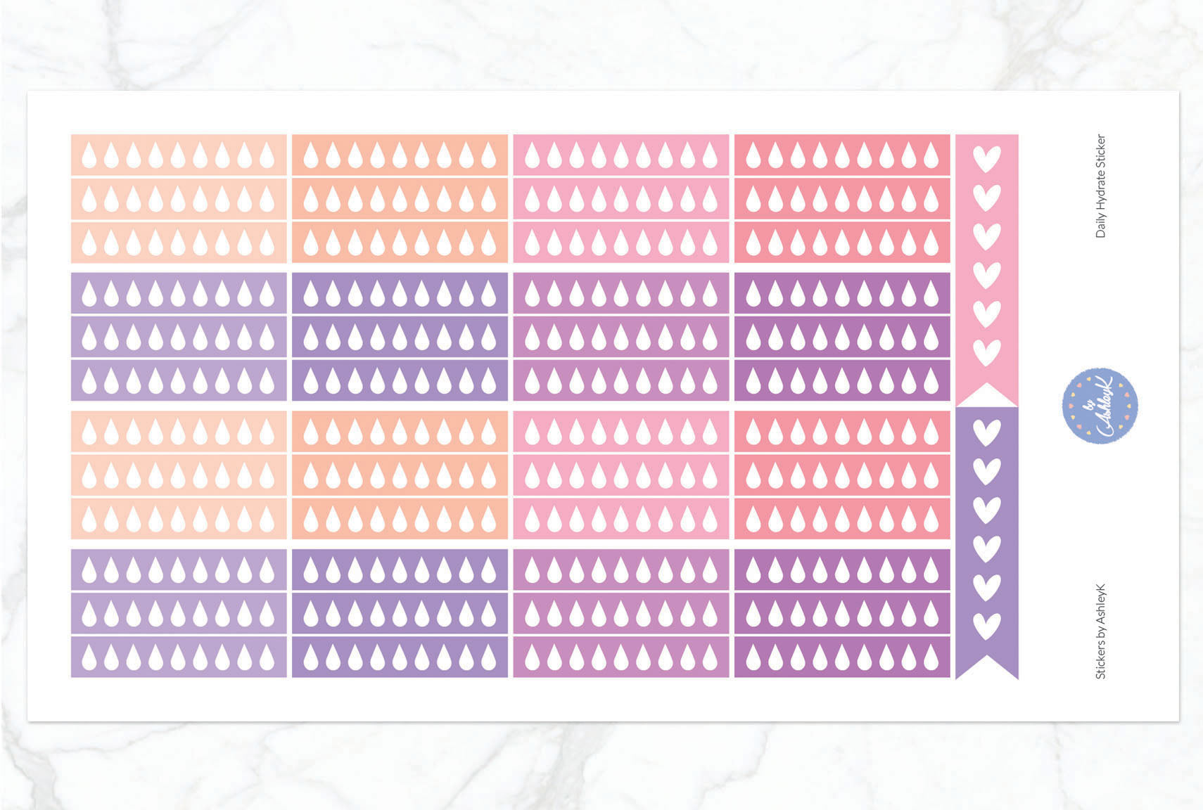 Daily Hydrate Stickers - Raspberry