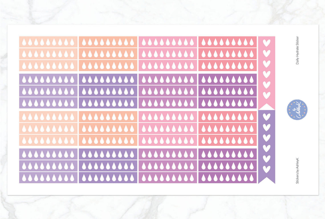 Daily Hydrate Stickers - Raspberry