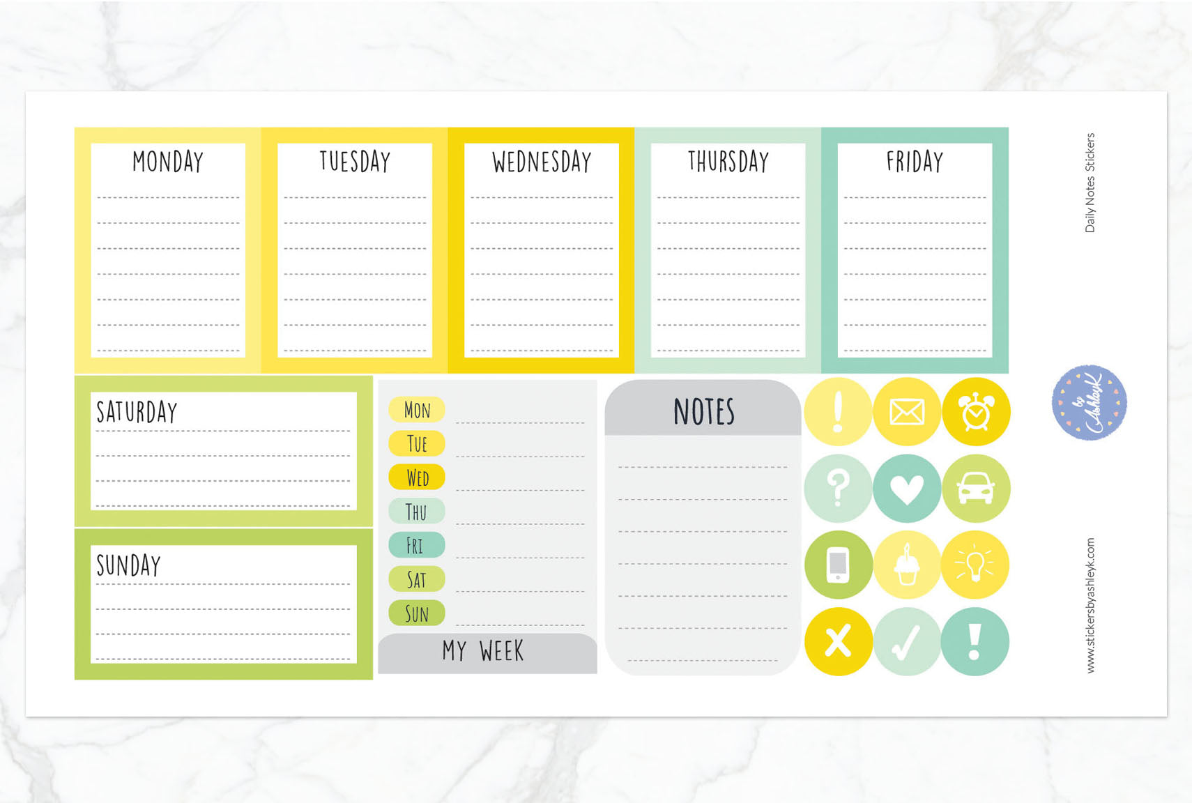 Daily Notes Stickers - Lemon&Lime