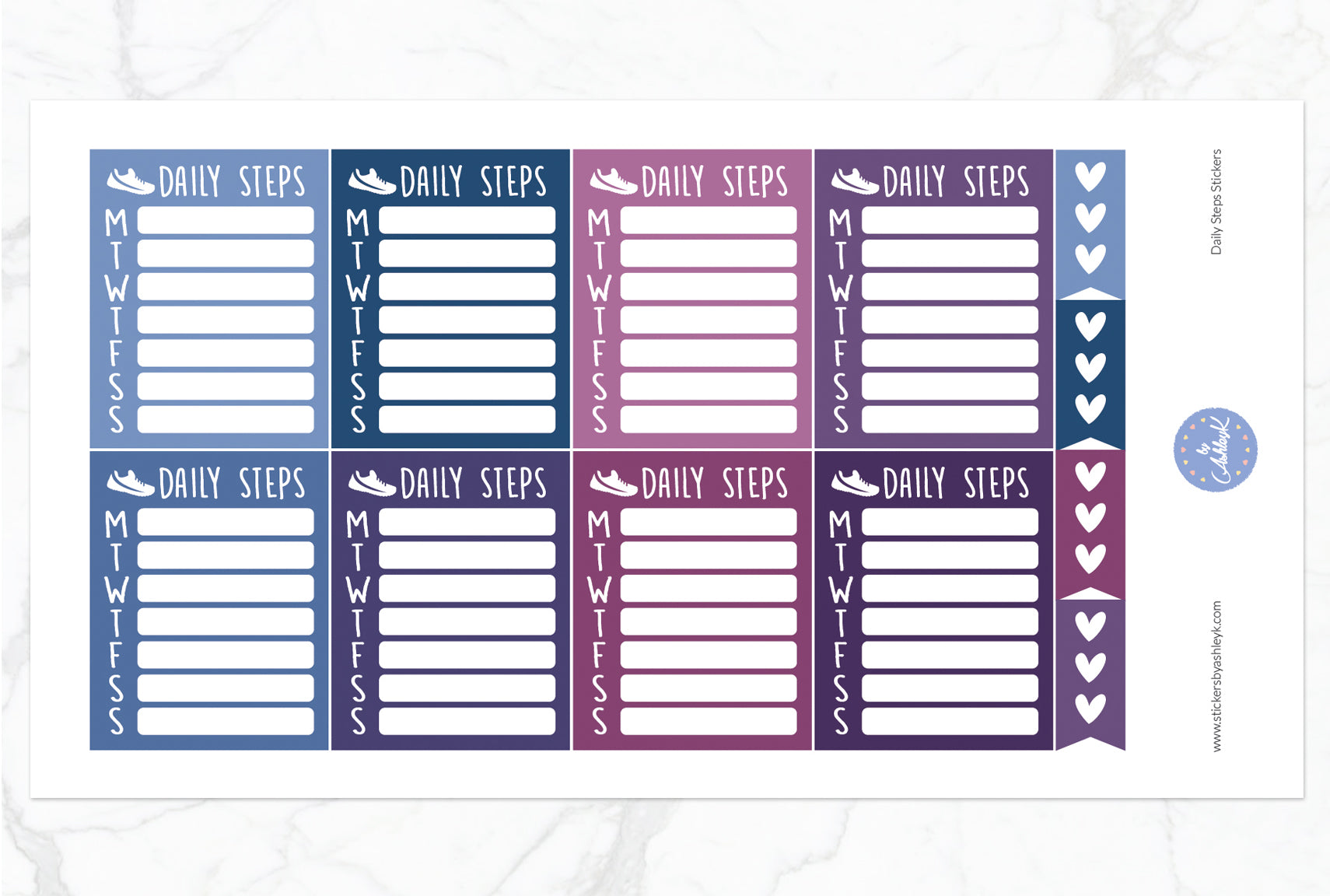 Daily Steps Stickers - Blueberry